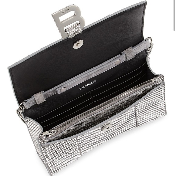 RARE Balenciaga rhinestone crystal diamond stud hourglass chain crossbody purse - Picture 12 of 17